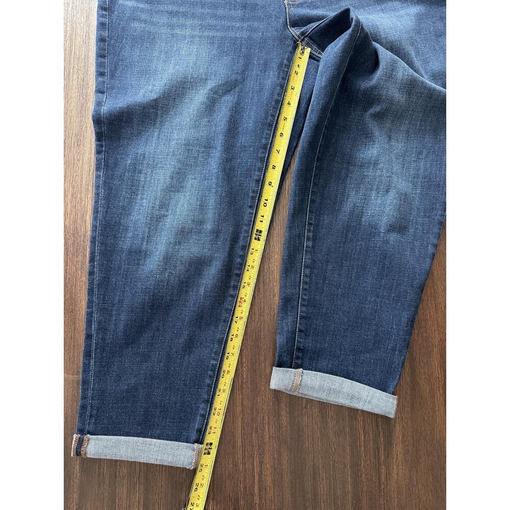 Talbots Flawless Girlfriend Jeans Womens 16W Blue High Rise Cuffed Crop Stretch - Picture 8 of 8